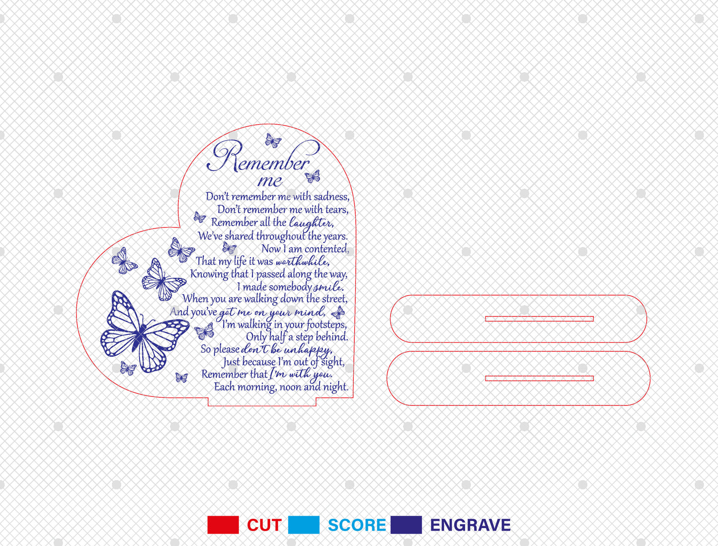 Remember Me Memorial SVG Laser Cut File for Glowforge