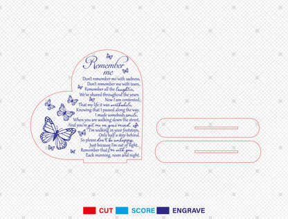 Remember Me Memorial SVG Laser Cut File for Glowforge
