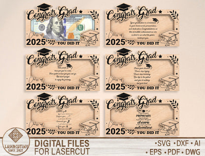 Congrats Grad Money Holder SVG Laser Cut File for xTool and LightBurn