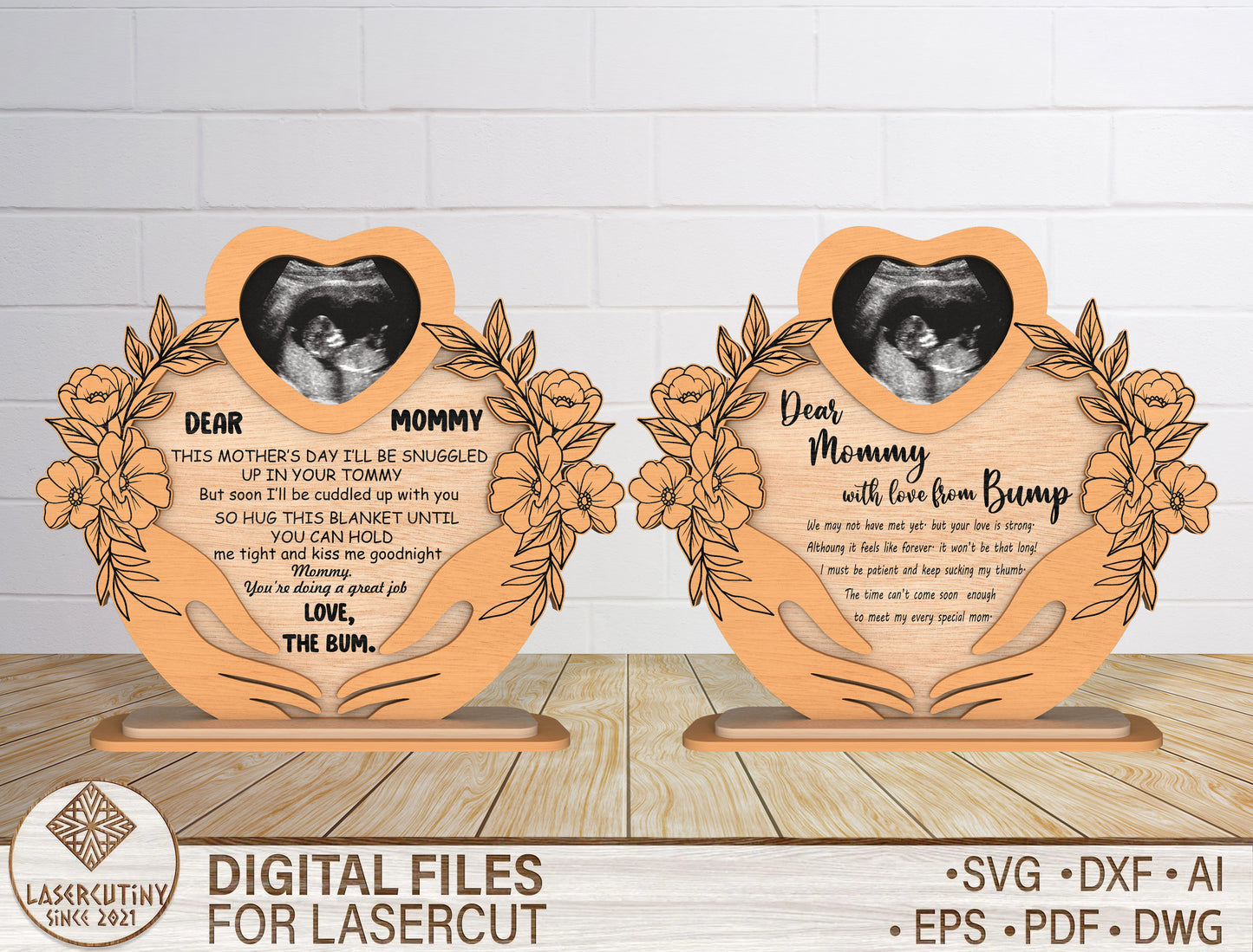 Dear Mommy Ultrasound Sign SVG Pregnancy Announcement for Glowforge
