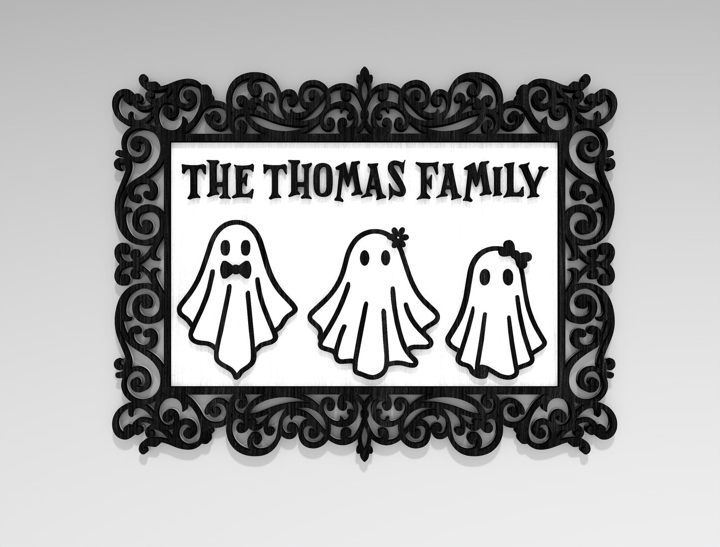 Personalized Ghost Family Sign SVG Bundle for Glowforge Laser Cutting