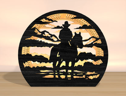 Cowboy Western Lantern SVG Bundle for Glowforge xTool Laser Cut File