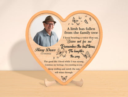 Heart Photo Memorial Plaque SVG Laser Cut File for xTool
