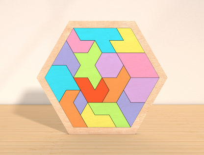 Hexagon Puzzle Board SVG Laser Cut File for Glowforge and xTool