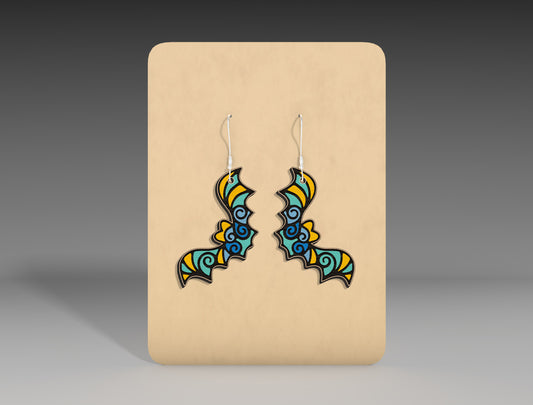 Halloween Bat Earrings SVG Bundle 8 Designs for LightBurn Glowforge xTool