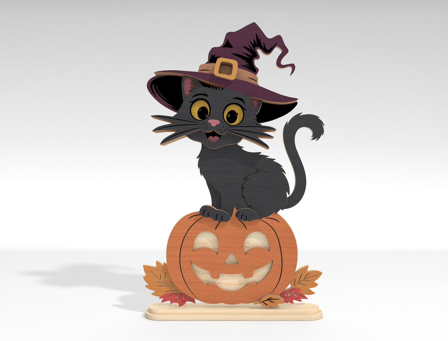 Halloween Cat Tabletop Decor SVG Bundle Laser Cut Files for Glowforge