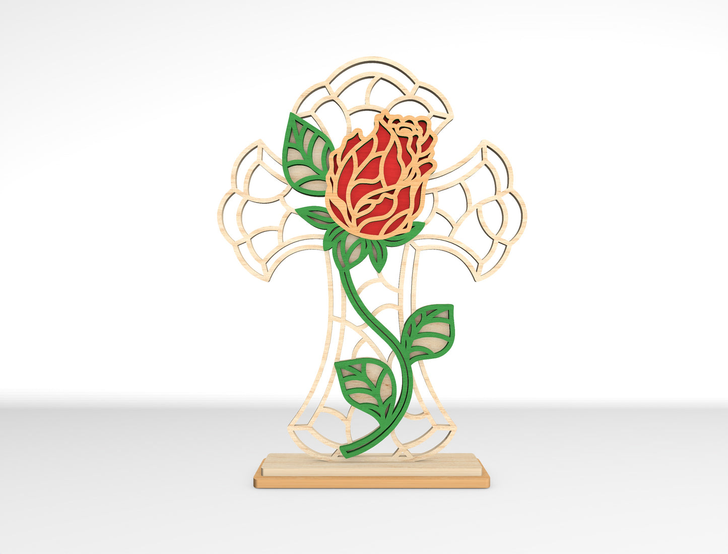 Rose Window Frame SVG Bundle Stained Glass Style Laser Cut File for xTool and Glowforge