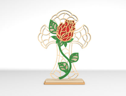Rose Window Frame SVG Bundle Stained Glass Style Laser Cut File for xTool and Glowforge
