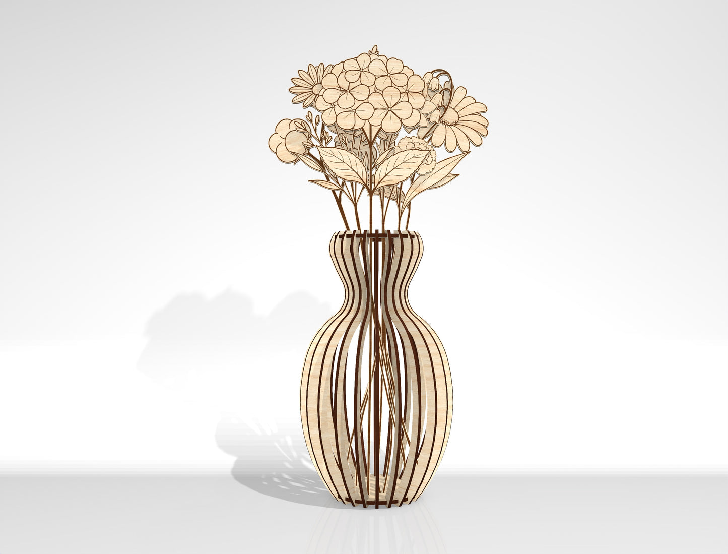 Flower Vase SVG Bundle Laser Cut File for xTool and Glowforge