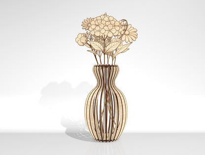 Flower Vase SVG Bundle Laser Cut File for xTool and Glowforge