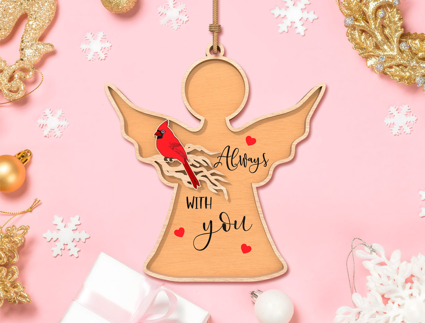 Cardinal Angel Memorial Ornament SVG Bundle Laser Cut File for Glowforge xTool LightBurn
