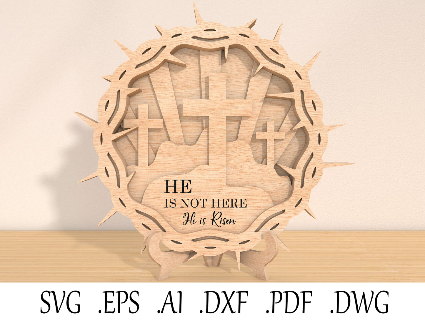 26 Easter Multilayer Bundle Laser Cut File | Christian & Bunny Decor | Glowforge, xTool, LightBurn, etc.