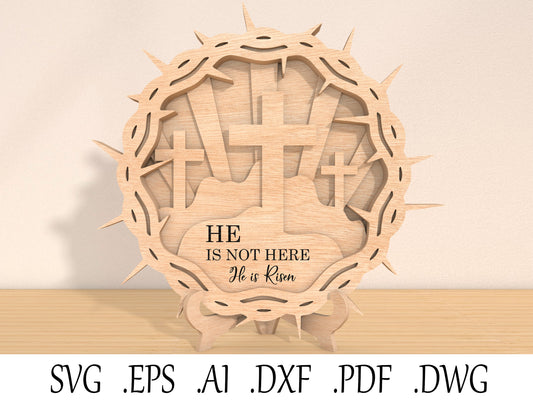 26 Easter Multilayer Bundle Laser Cut File | Christian & Bunny Decor | Glowforge, xTool, LightBurn, etc.