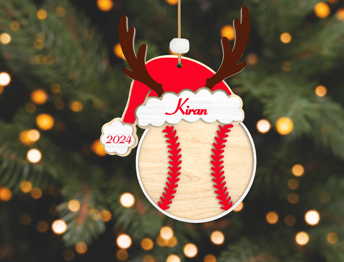 Personalized Sports Christmas Ornament SVG Laser Cut File
