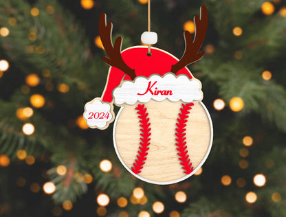 Personalized Sports Christmas Ornament SVG Laser Cut File