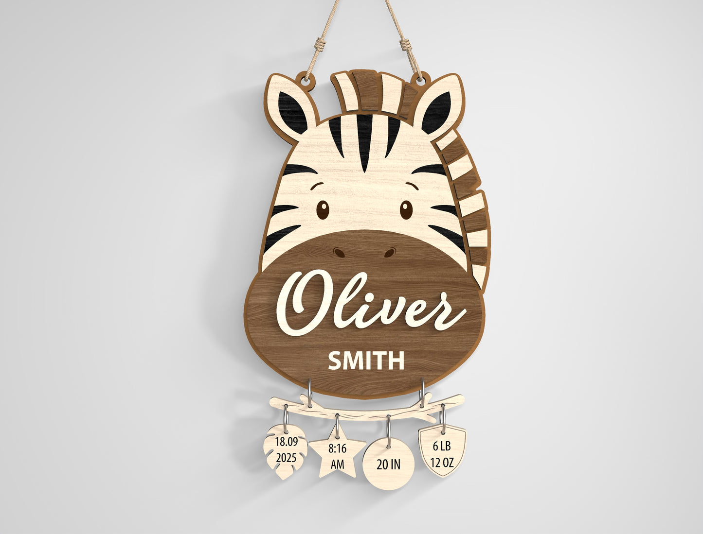 Safari Nursery Name Sign SVG File for Glowforge and xTool