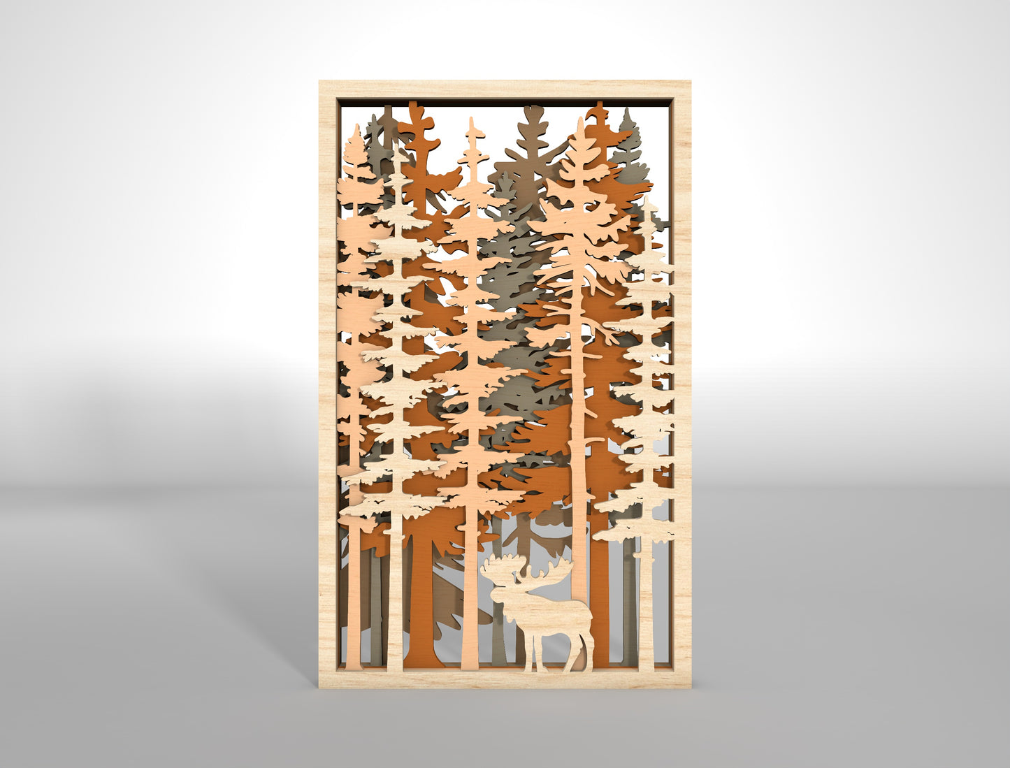 Forest Wall Hanging SVG Multilayer for Glowforge and xTool Laser Cut File