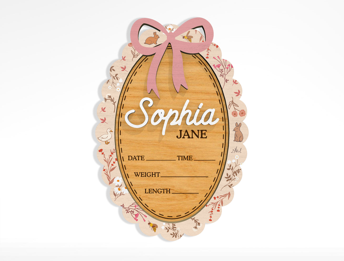 Baby Birth Stats Sign SVG File for Glowforge and xTool