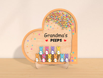 Personalized Easter Peeps Stand SVG Custom Bunny Display for Glowforge