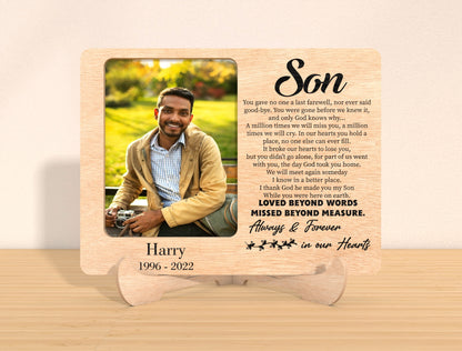 Memorial Photo Tabletop Sign SVG Personalized Laser Cut File  for LightBurn and Glowforge