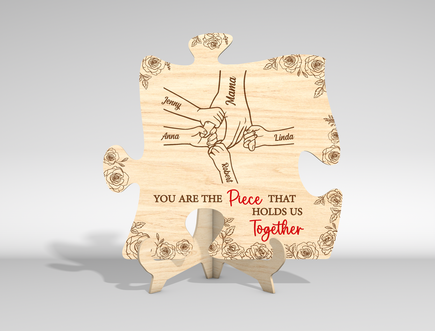 "You Are The Piece" Family Puzzle Sign SVG for Glowforge and xTool