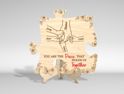 "You Are The Piece" Family Puzzle Sign SVG for Glowforge and xTool