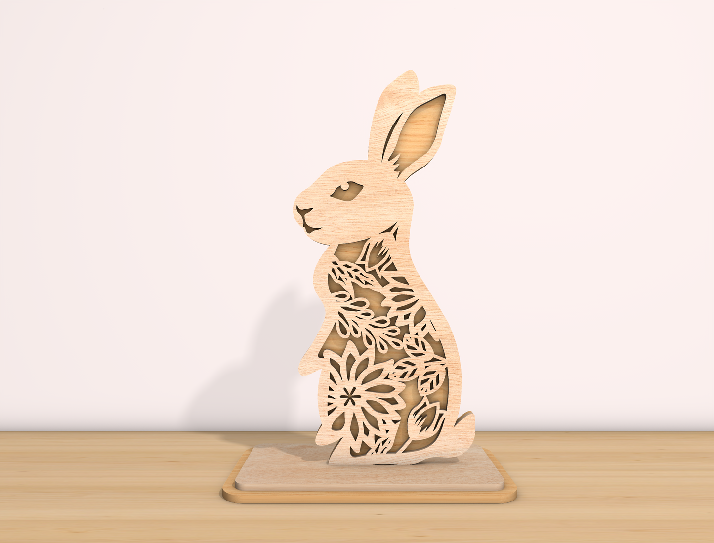 Bunny Tabletop SVG Bundle Rabbit Floral Cutout Easter for Glowforge and xTool