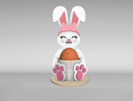 Cute Bunny Egg Holder Stand SVG Easter Table 5 Designs for LightBurn and xTool