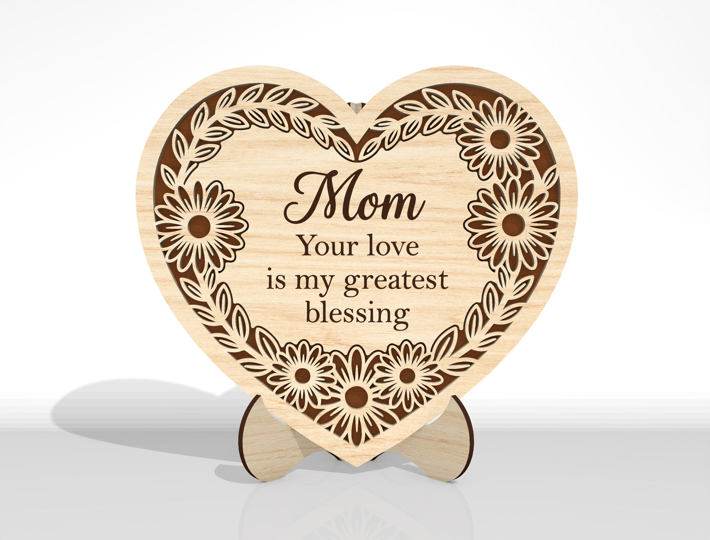 Floral Heart Engraved Sign SVG Bundle Vintage for LightBurn