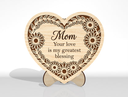 Floral Heart Engraved Sign SVG Bundle Vintage for LightBurn
