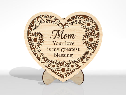 Floral Heart Engraved Sign SVG Bundle Vintage for LightBurn