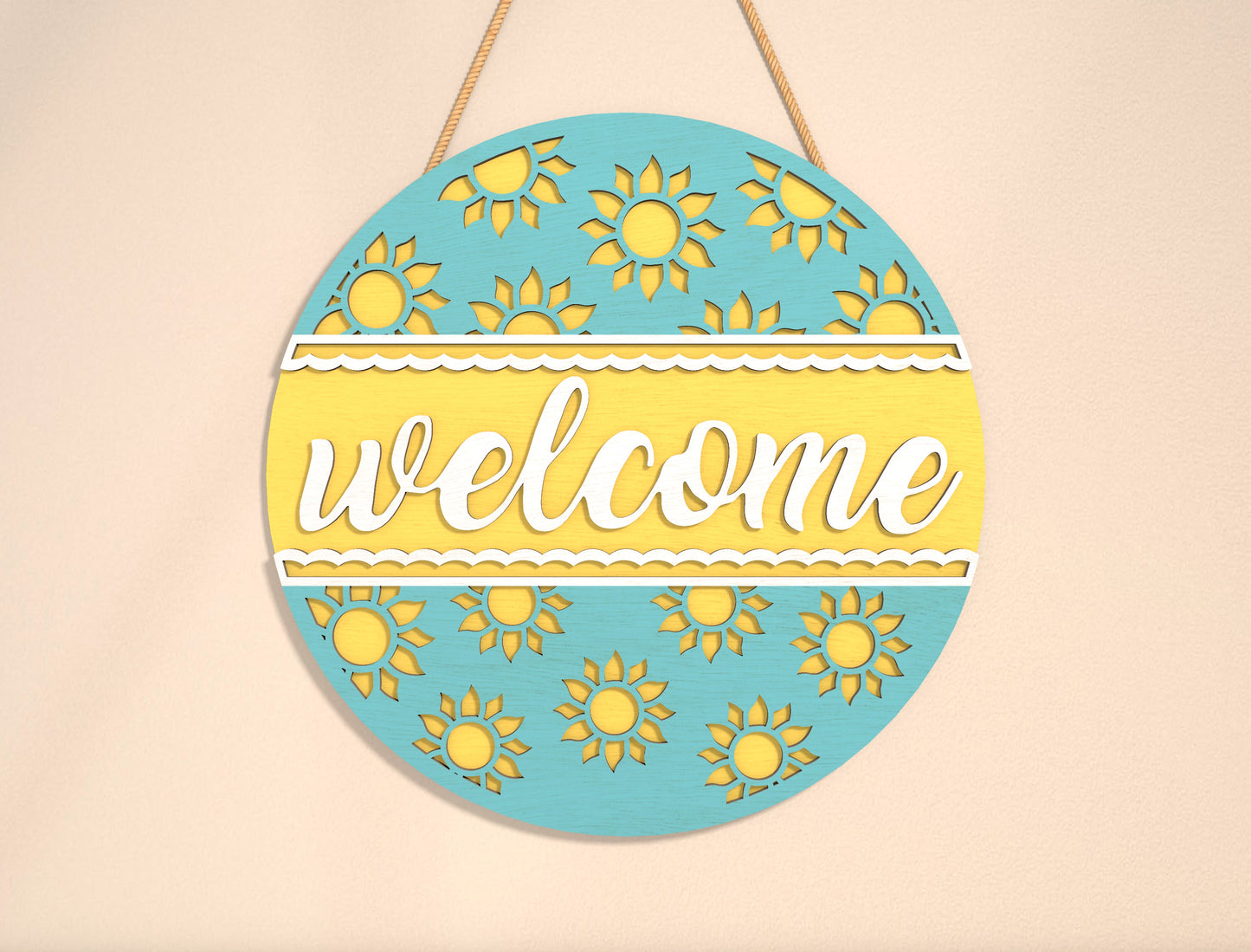 Sunshine Welcome Door Sign SVG for LightBurn and Glowforge