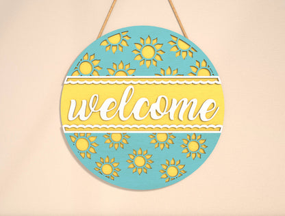 Sunshine Welcome Door Sign SVG for LightBurn and Glowforge