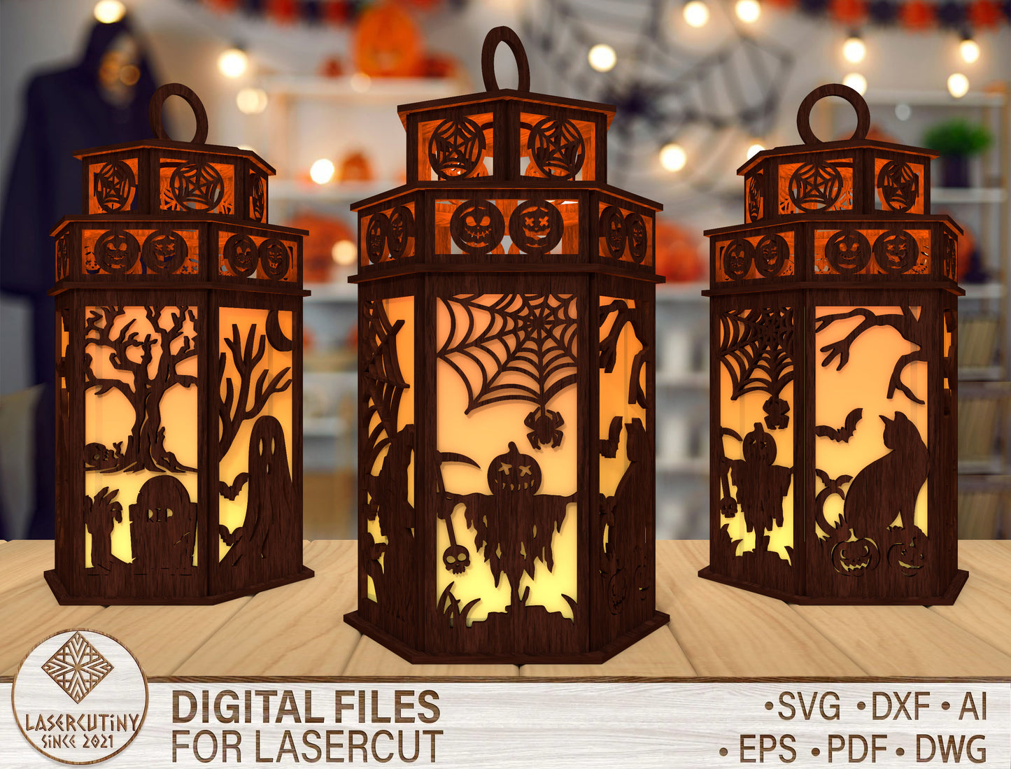 Halloween Lantern SVG for LightBurn Glowforge xTool