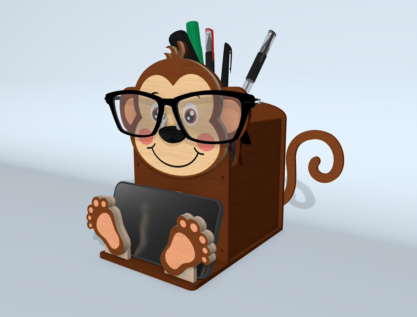 Animal Pencil Holder SVG Bundle Laser Cut File for Glowforge and xTool