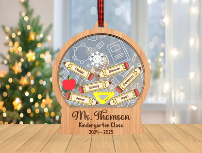Personalized Teacher Shaker Ornament SVG for Glowforge and LightBurn