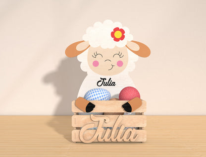 Personalized Easter Bunny Basket Holder SVG Bundle for LightBurn and xTool