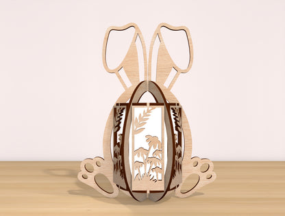 Easter Bunny Lantern SVG Bundle Rabbit Egg 7 Designs for Glowforge and xTool