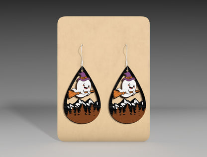 Halloween Mountain Ghost Earrings SVG Bundle 3 Designs for xTool Glowforge LightBurn