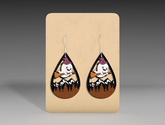 Halloween Mountain Ghost Earrings SVG Bundle 3 Designs for xTool Glowforge LightBurn