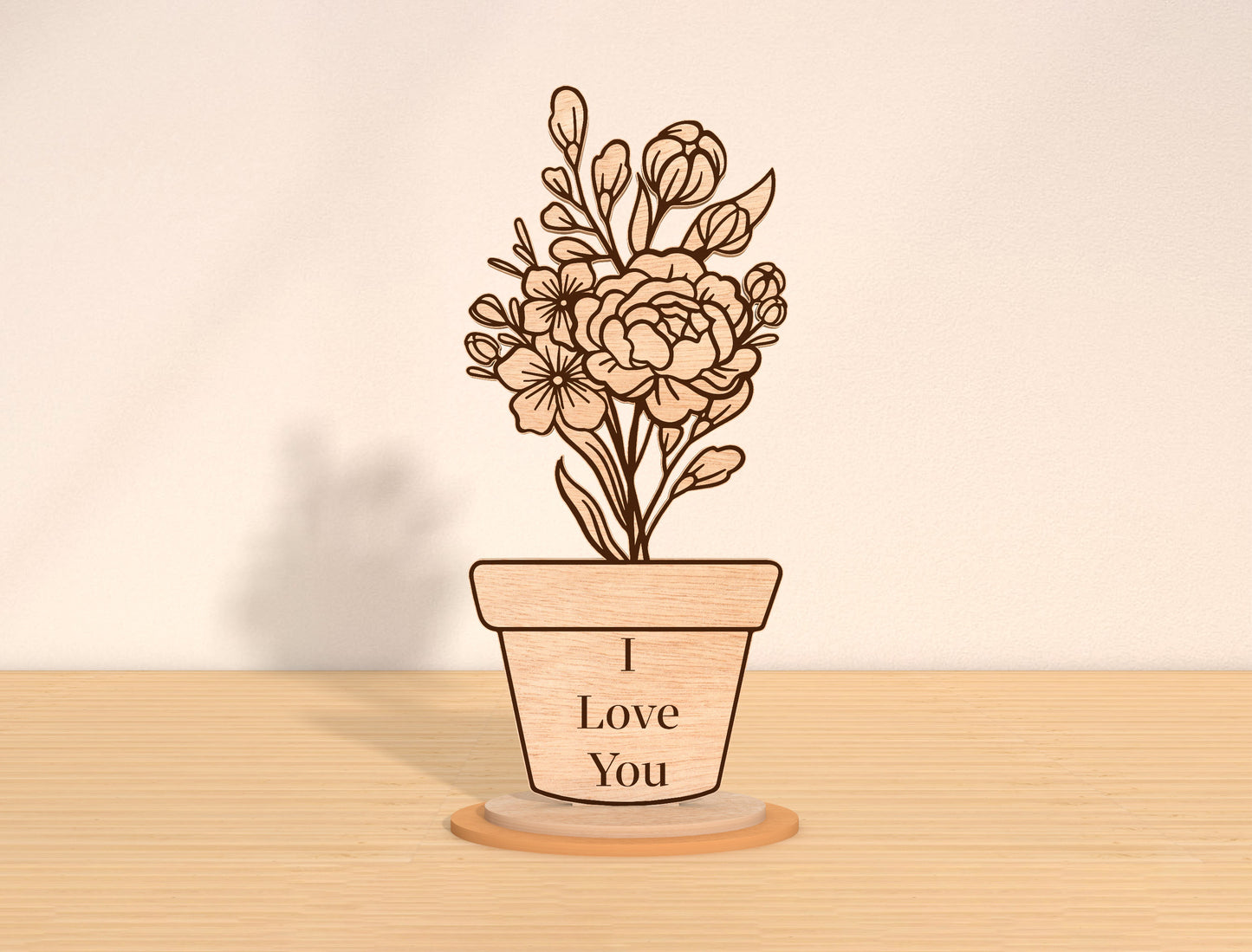 Mom Flower Pot Sign SVG Bundle Mother's Day for LightBurn and xTool