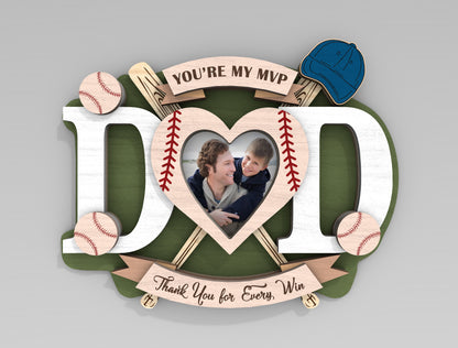 Sports Father's Day Fridge Magnet Photo Frame SVG Bundle for Glowforge and xTool
