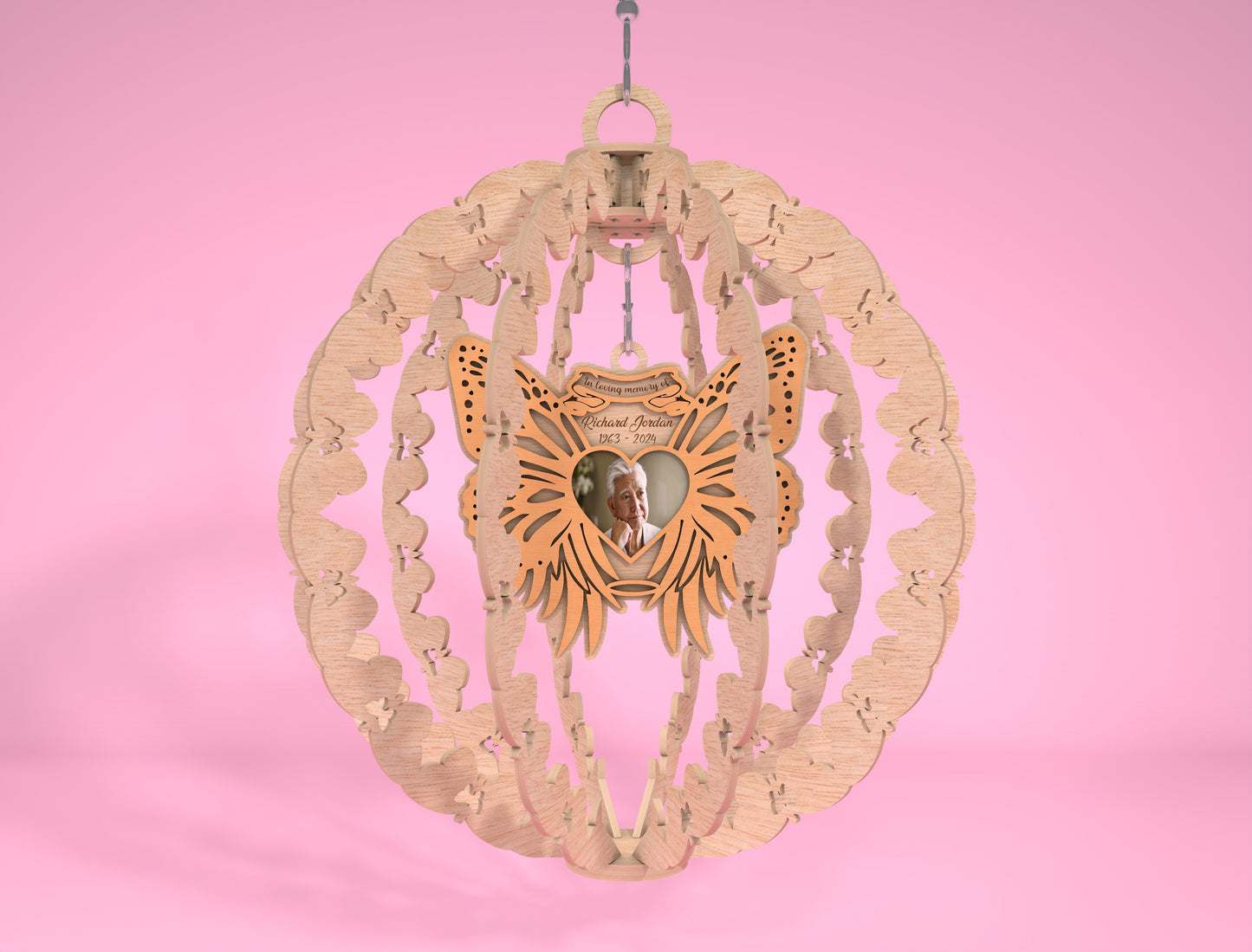 Memorial Wind Spinner SVG Photo Frame for Glowforge and xTool