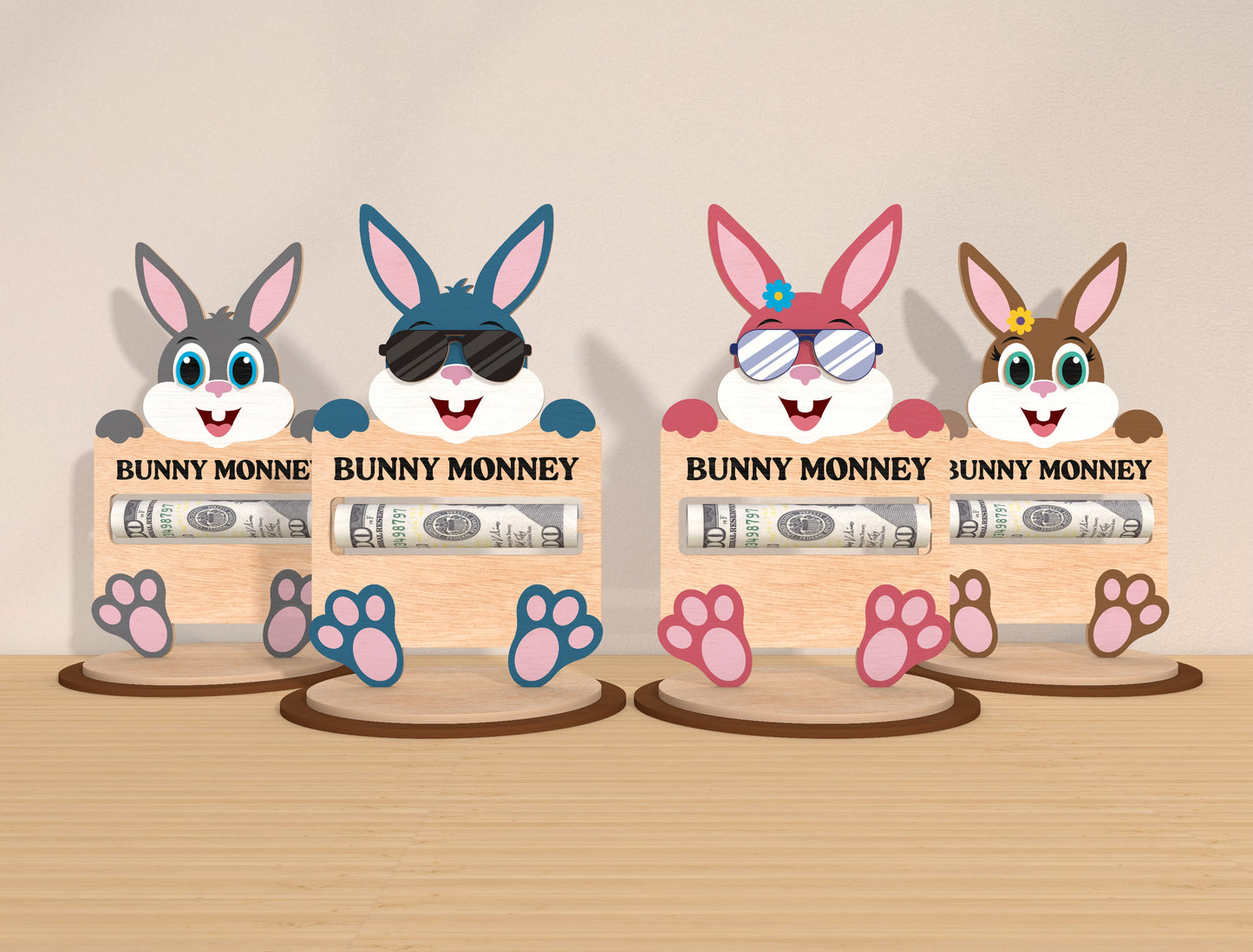 Bunny Money Holder SVG Bundle Cash Holder Easter for LightBurn and xTool