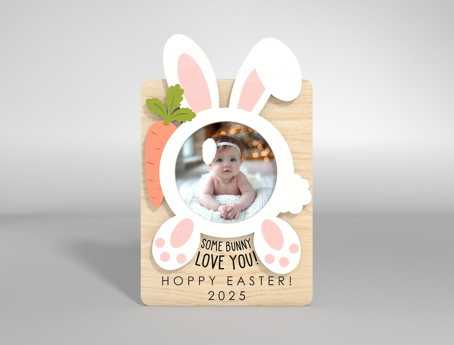 Easter Photo Frame SVG Bunny Baby Happy Easter 5 Designs for Glowforge and xTool