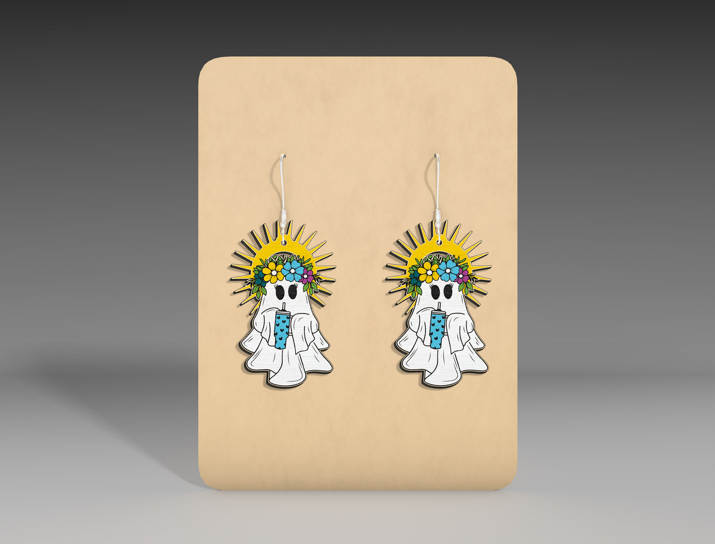 Halloween Halo Ghost Earrings SVG Bundle 3 Designs for xTool Glowforge LightBurn
