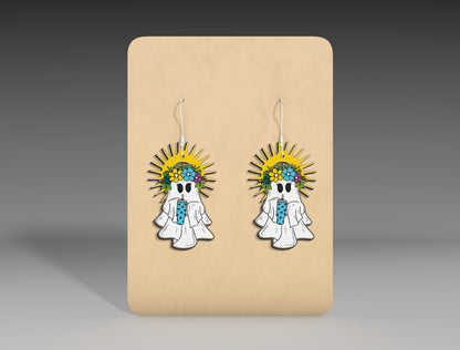 Halloween Halo Ghost Earrings SVG Bundle 3 Designs for xTool Glowforge LightBurn