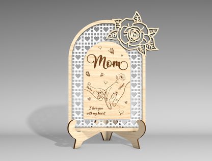 Floral Arch Mom Sign SVG Bundle Mother's Day for Glowforge and xTool