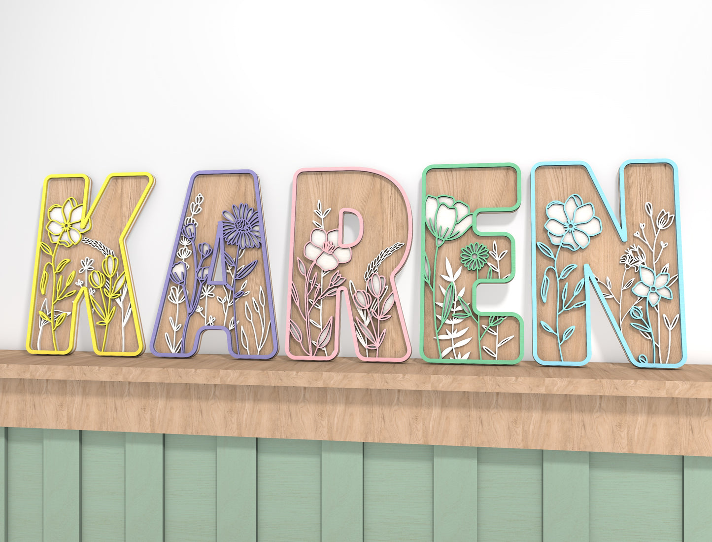 Floral Alphabet SVG Bundle for Glowforge and xTool Laser Cut File
