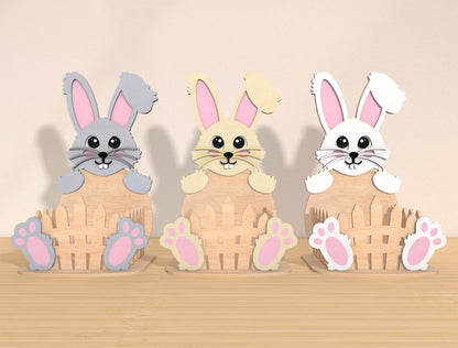 Bunny Basket SVG Bundle Cute Rabbit Egg Holder Easter for LightBurn and xTool